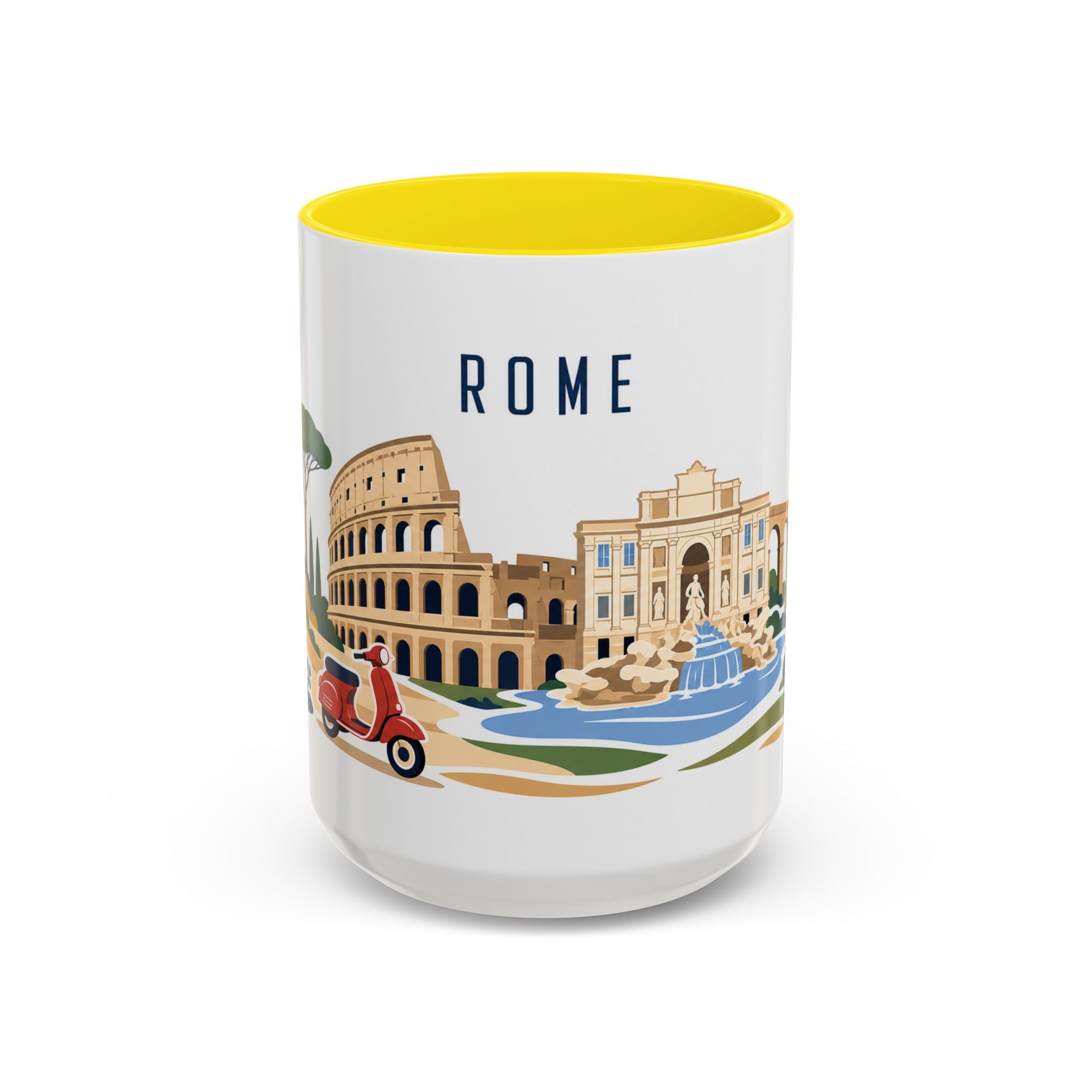 Rome Coffee Mug | Italy Travel Souvenir | Porcelain Decal City Gift | 11oz 15oz Accent Mug