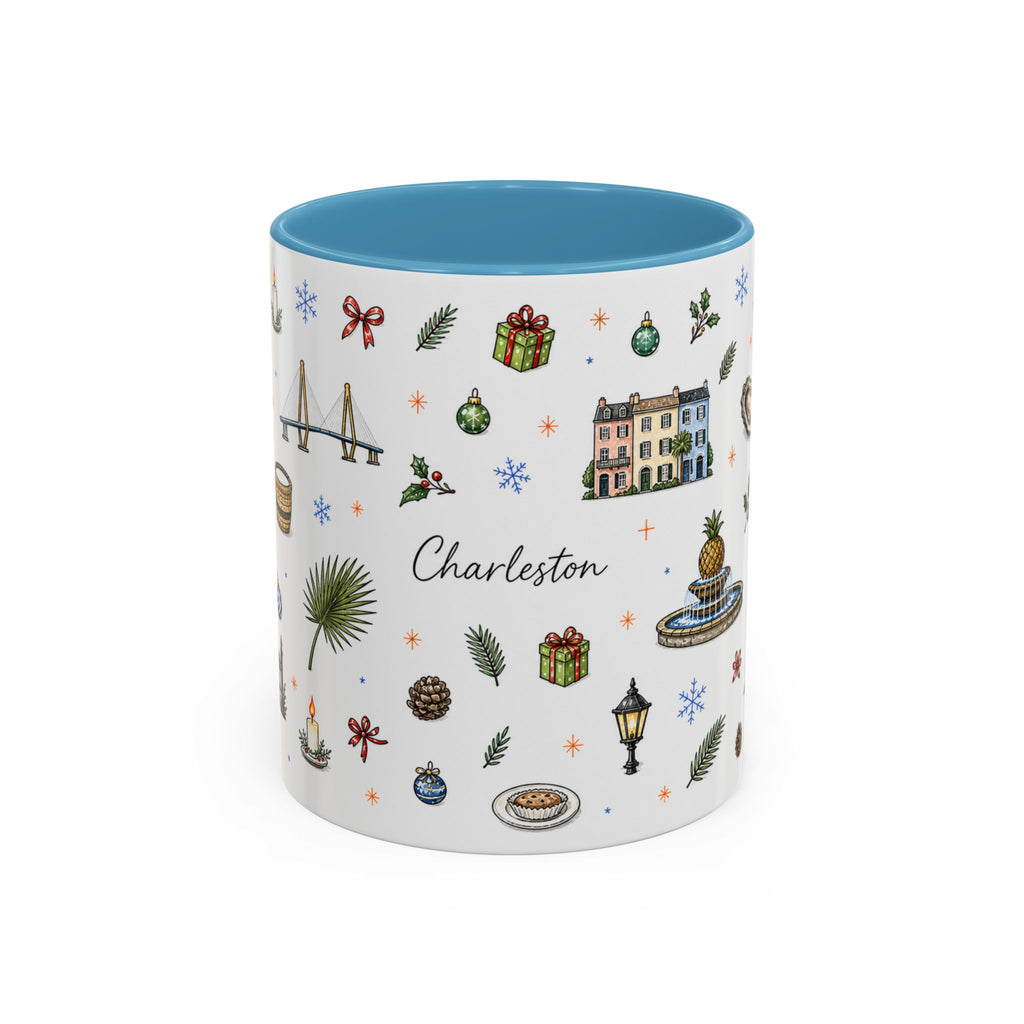 Charleston Christmas Mug | Watercolor City Souvenir, Holiday Travel Gift (11oz/15oz)