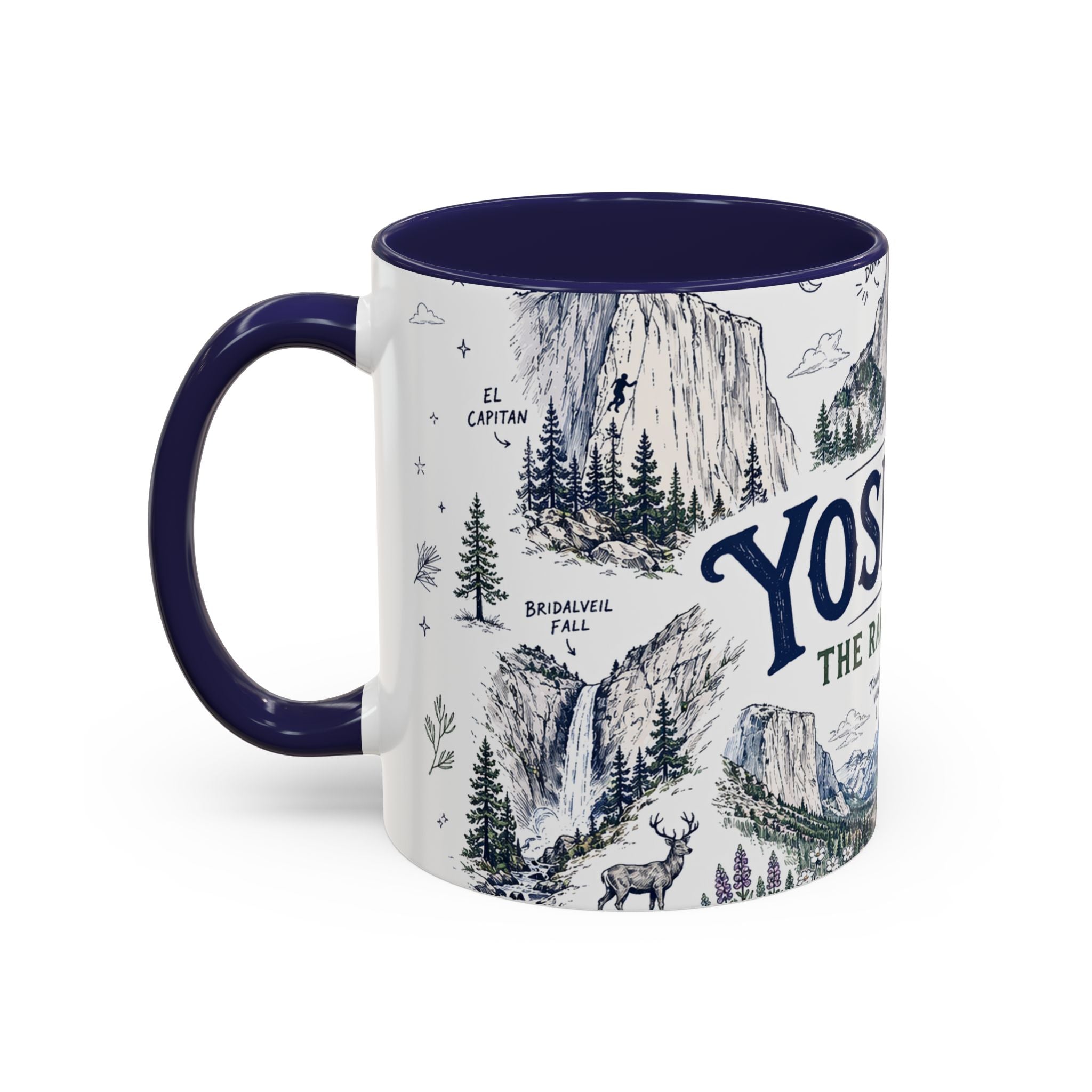Yosemite National Park Coffee Mug | Hiking Camping Nature Gift | Accent Color Ceramic 11oz 15oz