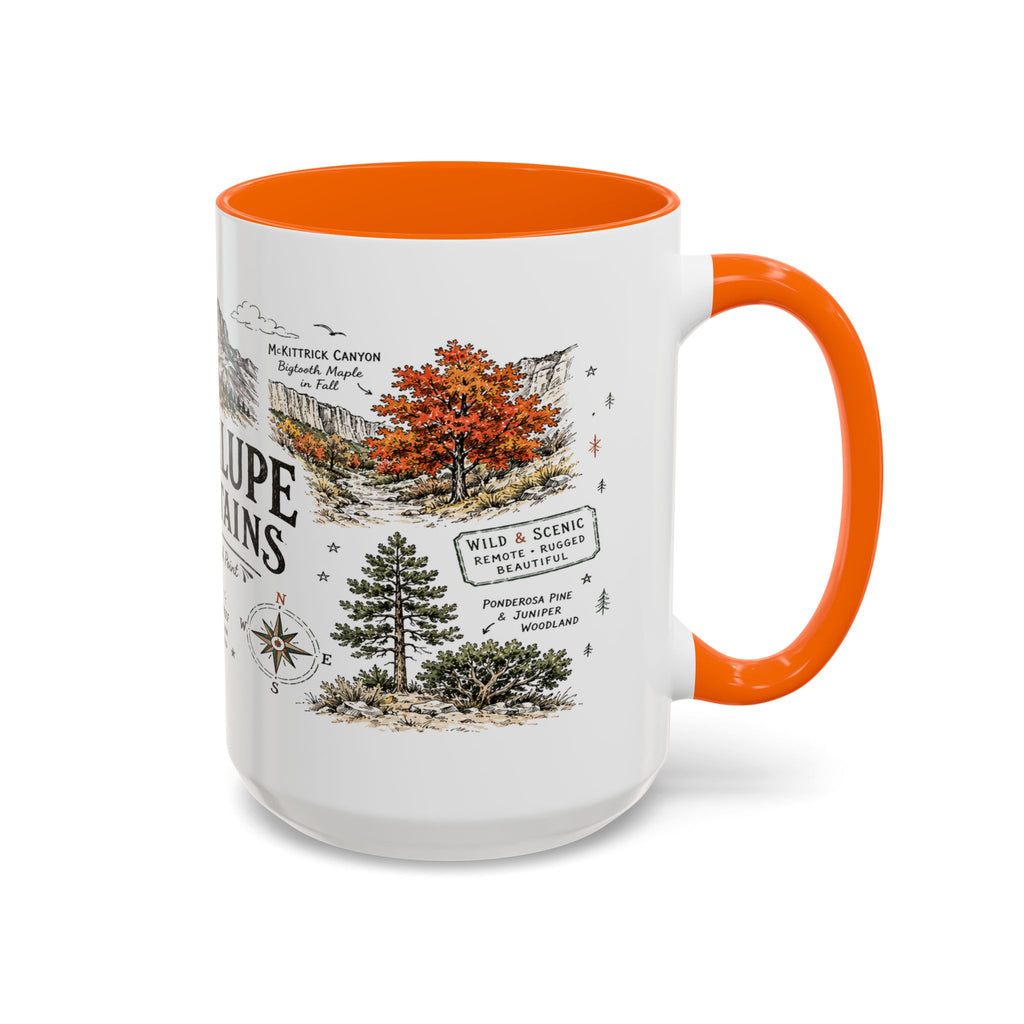 Guadalupe Mountains National Park Coffee Mug | Texas Desert Peaks Hiking Gift | Accent Color Ceramic 11oz 15oz