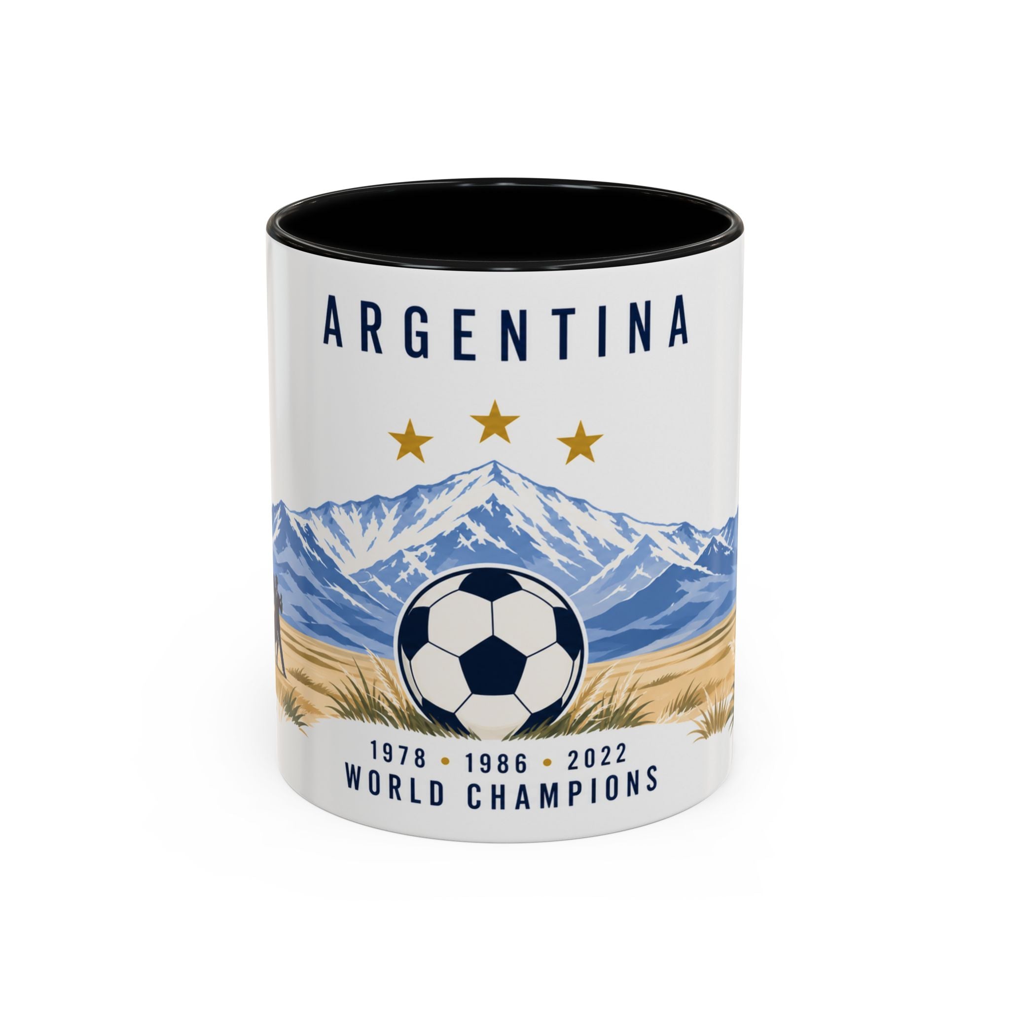 Argentina World Champions Mug | Three Time Soccer Champion Gift | Argentine Football Fan Cup | 1978–2022 | 11oz 15oz