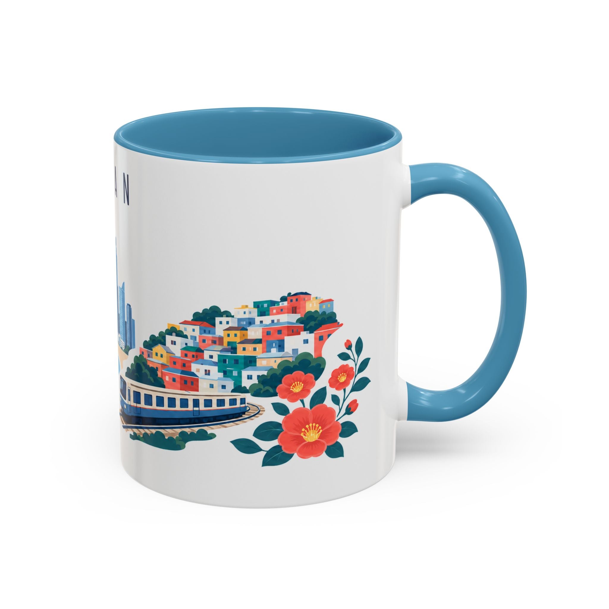 Busan Coffee Mug | South Korea Travel Souvenir | Porcelain Decal City Gift | 11oz 15oz Accent Mug