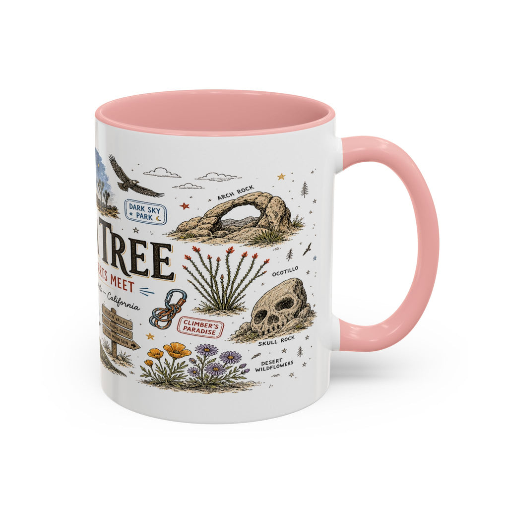 Joshua Tree Coffee Mug | National Park Desert Camping Gift | Accent Color Ceramic 11oz 15oz