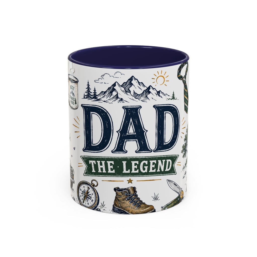 Dad The Legend Coffee Mug | Father's Day Gift for Dad | Accent Color Ceramic 11oz 15oz