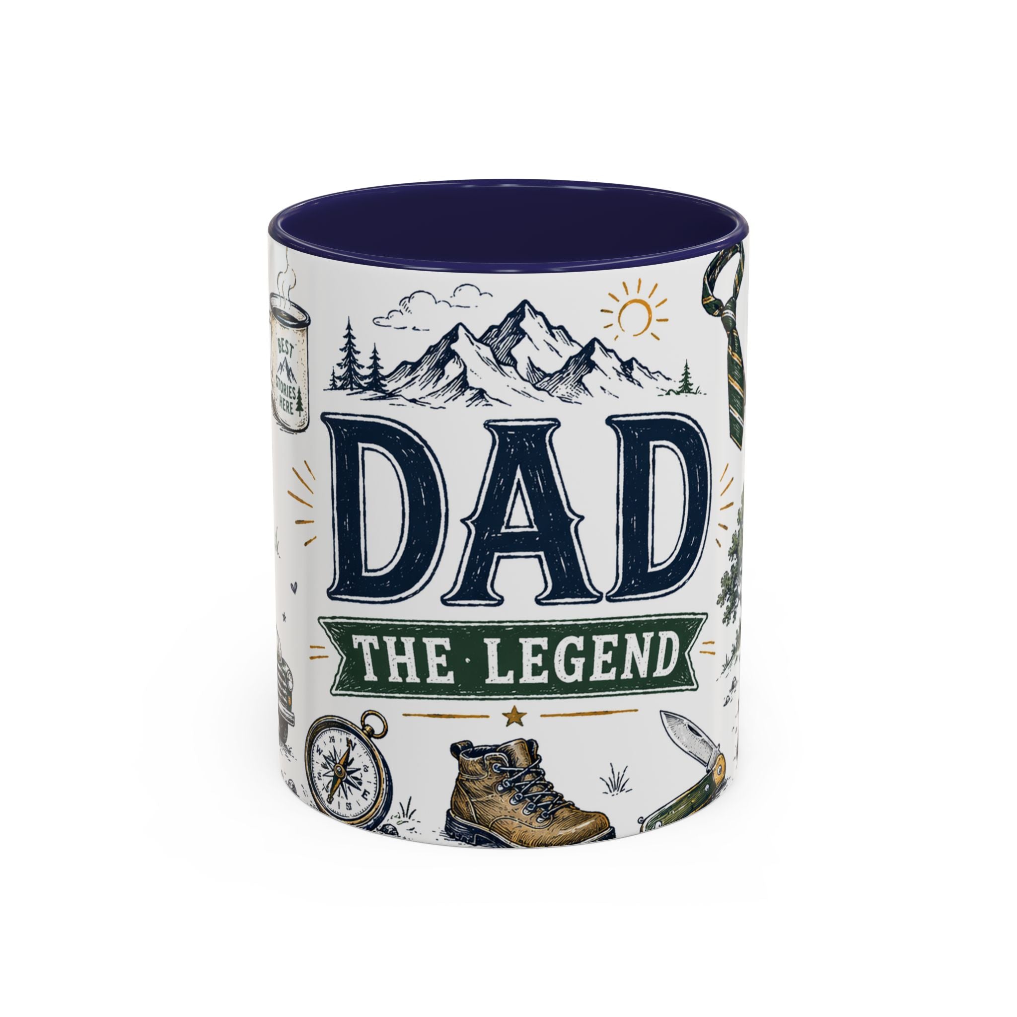 Dad The Legend Coffee Mug | Father's Day Gift for Dad | Accent Color Ceramic 11oz 15oz