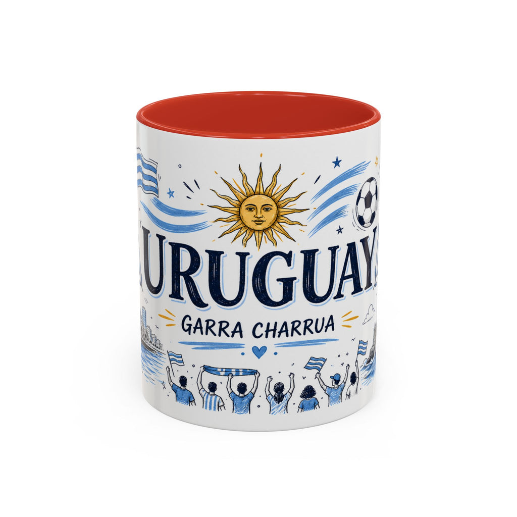 Uruguay Soccer Coffee Mug | World Cup Fan Gift | Accent Color Ceramic 11oz 15oz Match Day Cup