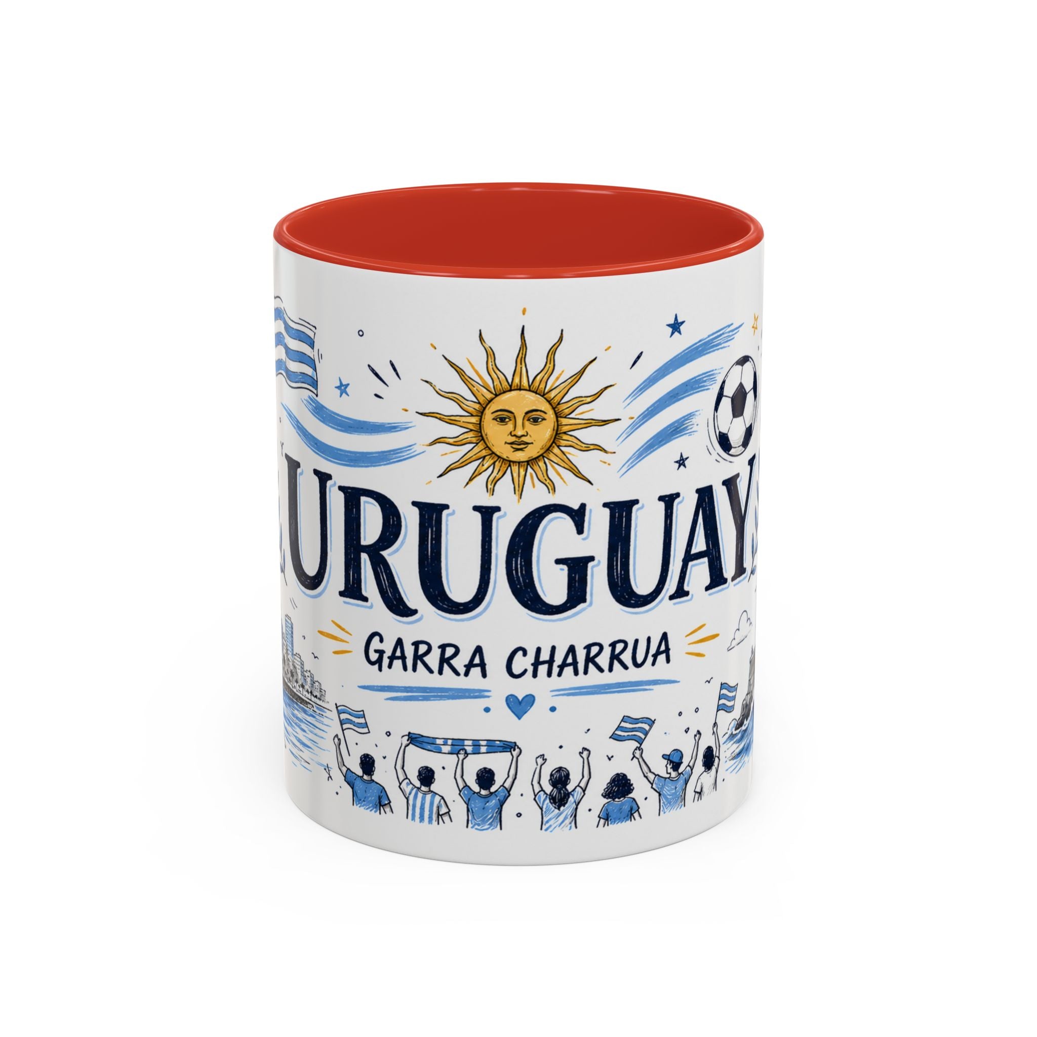 Uruguay Soccer Coffee Mug | World Cup Fan Gift | Accent Color Ceramic 11oz 15oz Match Day Cup