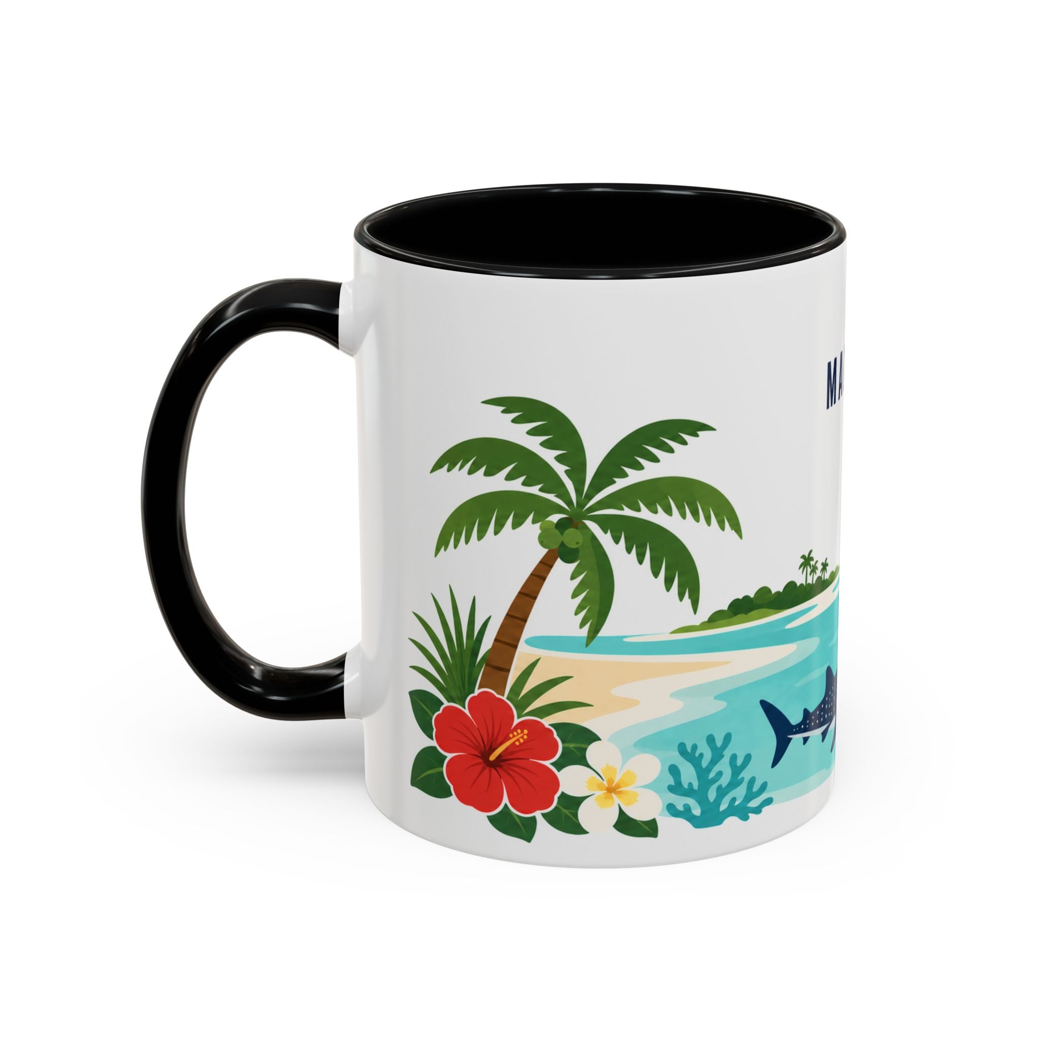 Maldives Coffee Mug | Travel Destination Souvenir Gift | Accent Color Ceramic 11oz 15oz