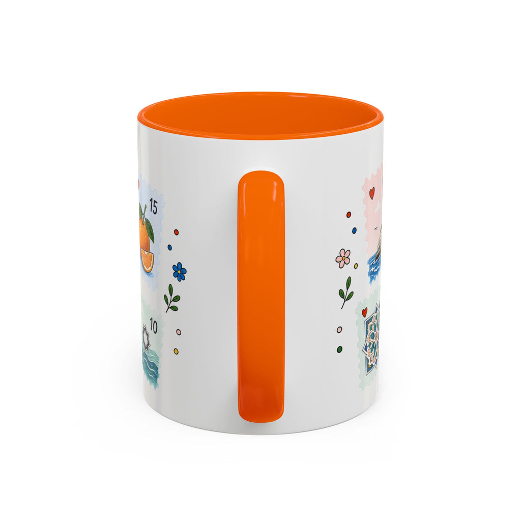 Casablanca Coffee Mug | Postage Stamp Collage Mug | Travel Souvenir Accent Cup 11oz 15oz
