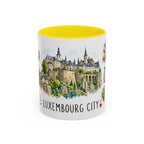 Luxembourg City Illustrated Travel Mug | City Souvenir Accent Coffee Mug | 11oz 15oz Ceramic Cup
