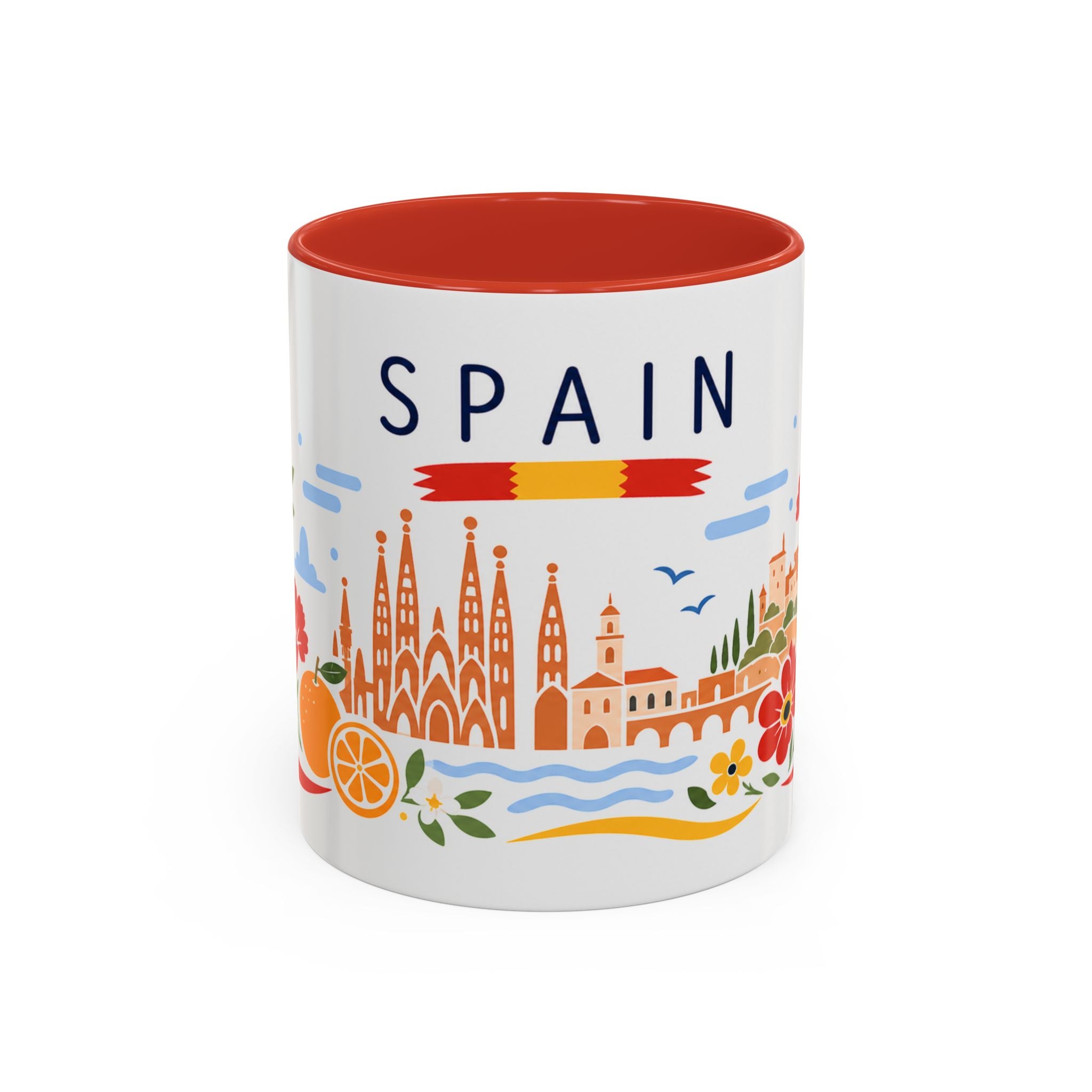 Spain Coffee Mug | Travel Souvenir Accent Mug | Country Gift Ceramic Cup 11oz 15oz
