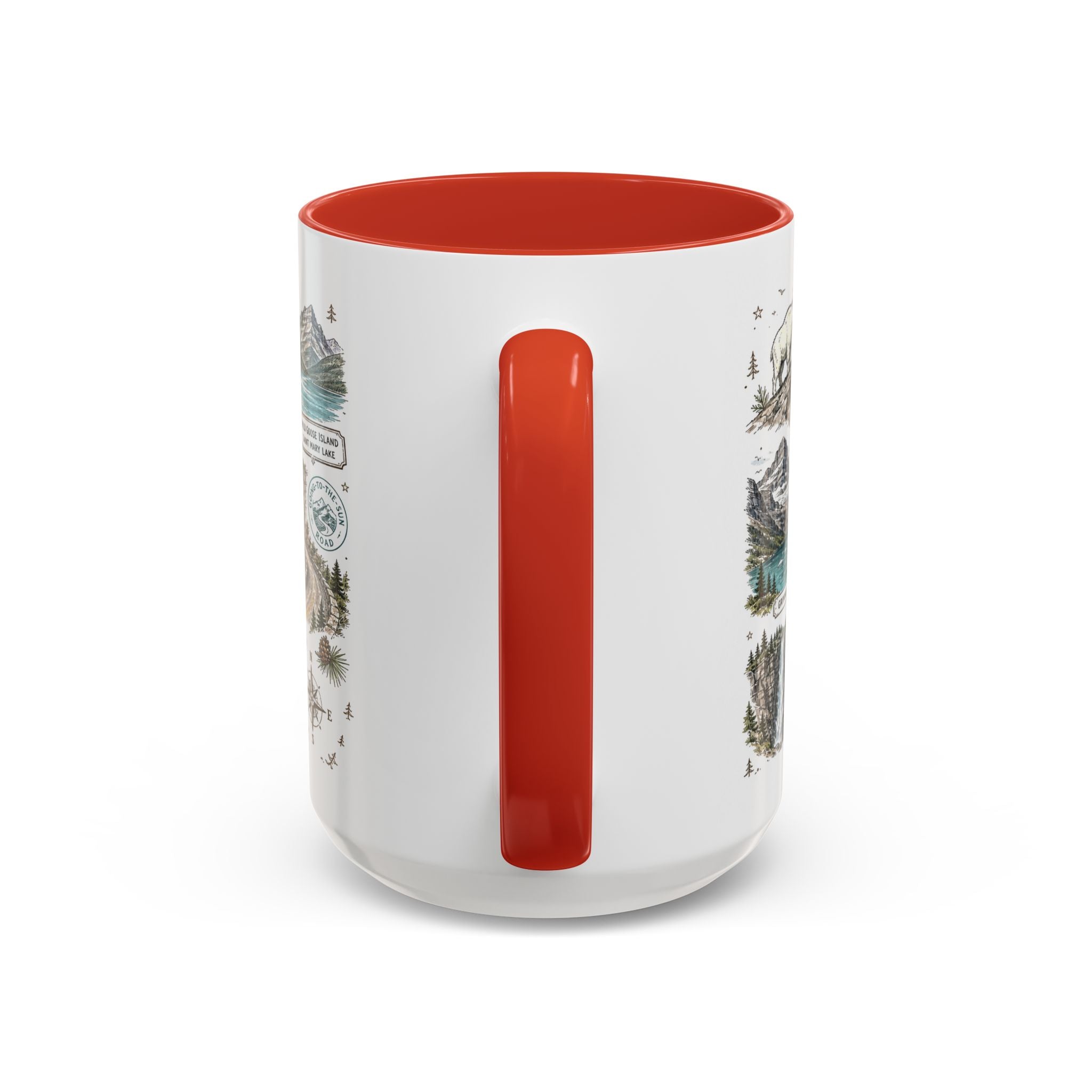 Glacier Coffee Mug | National Park Hiking Montana Gift | Accent Color Ceramic 11oz 15oz