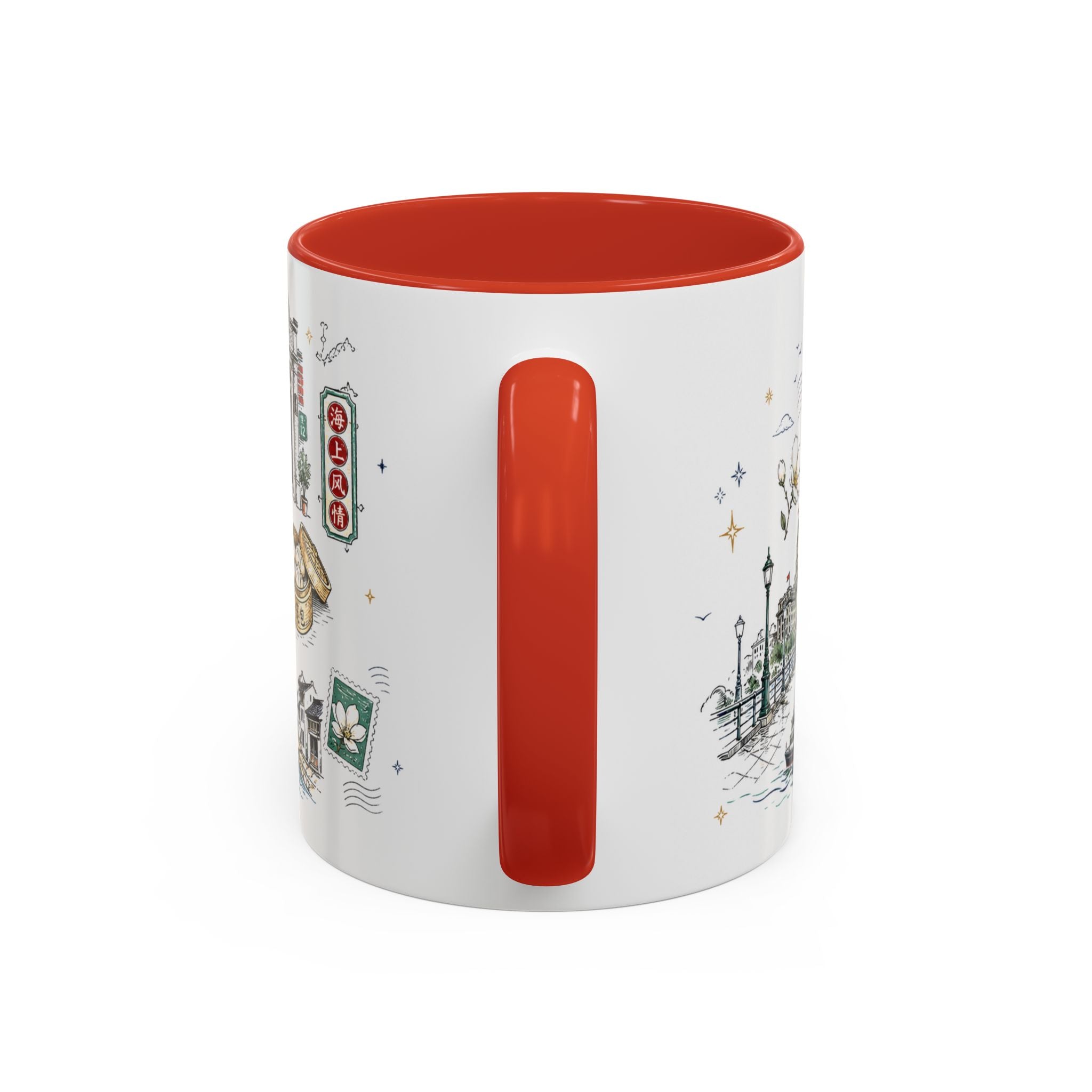Shanghai Coffee Mug | China Souvenir Travel Gift | Accent Color Ceramic 11oz 15oz