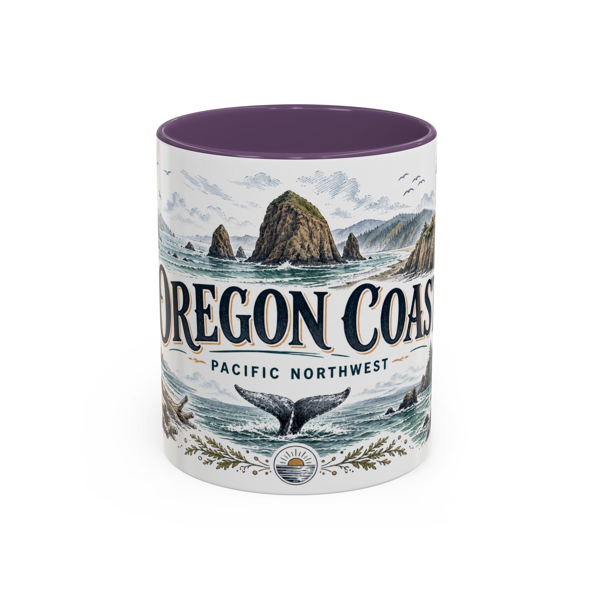 Oregon Coast Mug, Pacific Northwest Travel Souvenir, Bucket List Gift, Accent Ceramic Coffee Mug 11oz 15oz