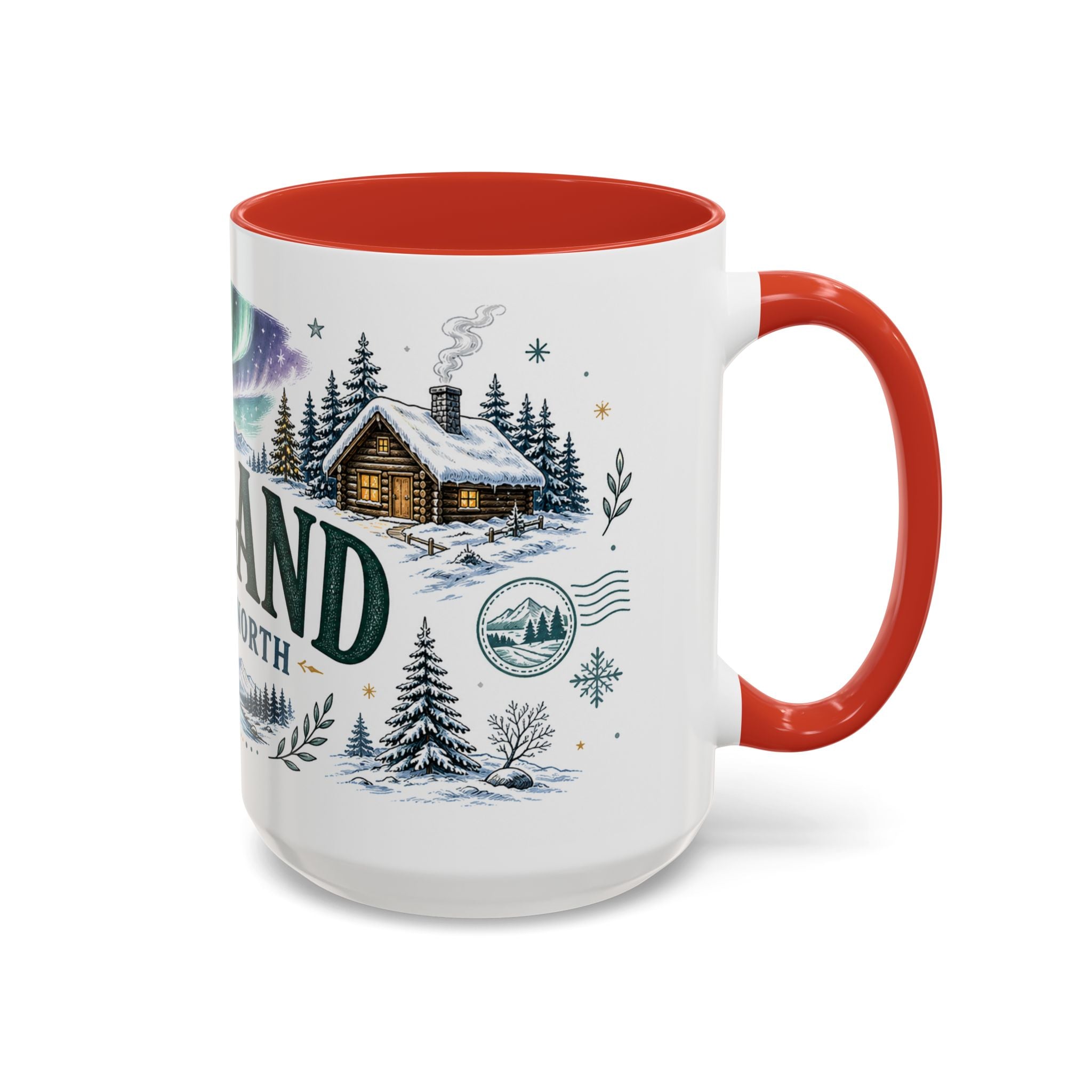 Lapland Coffee Mug | Travel Destination Souvenir Gift | Accent Color Ceramic 11oz 15oz
