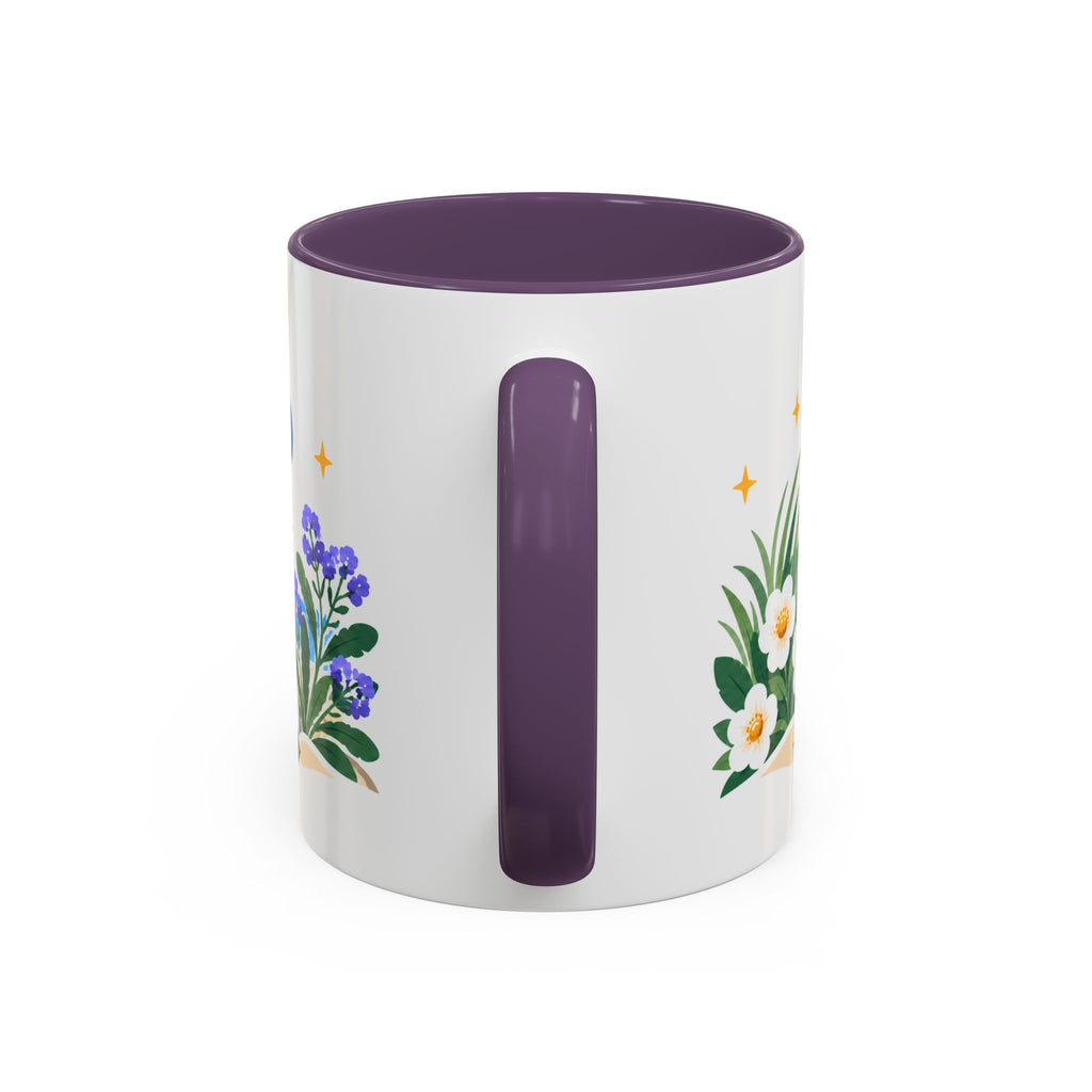 Cancer Zodiac Coffee Mug | Crab and Coastal Design | Astrology Birthday Gift | 11 oz 15 oz Ceramic Accent Mug