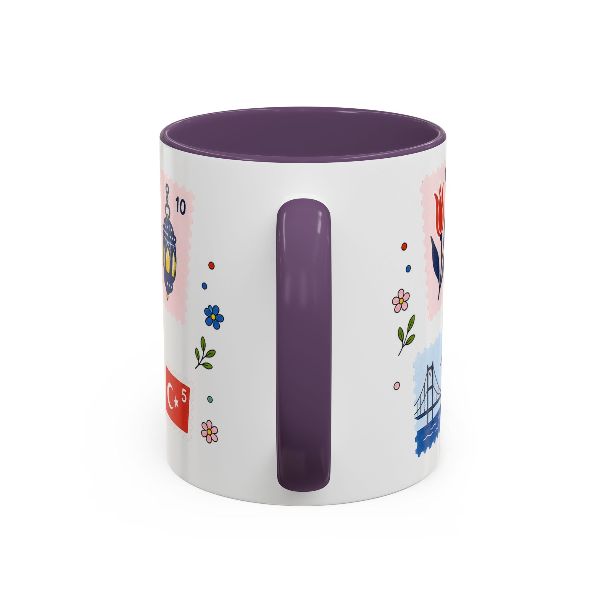 Istanbul Coffee Mug | Postage Stamp Collage Mug | Travel Souvenir Accent Cup 11oz 15oz