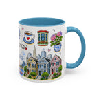 San Francisco Illustrated Travel Mug | City Souvenir Accent Coffee Mug | 11oz 15oz Ceramic Cup
