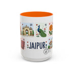 Jaipur Coffee Mug | Postage Stamp Collage Mug | Travel Souvenir Accent Cup 11oz 15oz