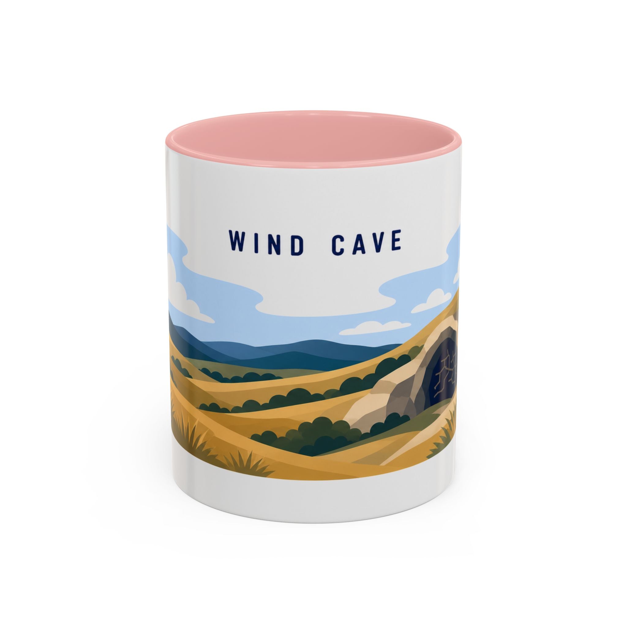 Wind Cave National Park Coffee Mug | Solid Color Block Park Souvenir | 11oz 15oz Accent Mug