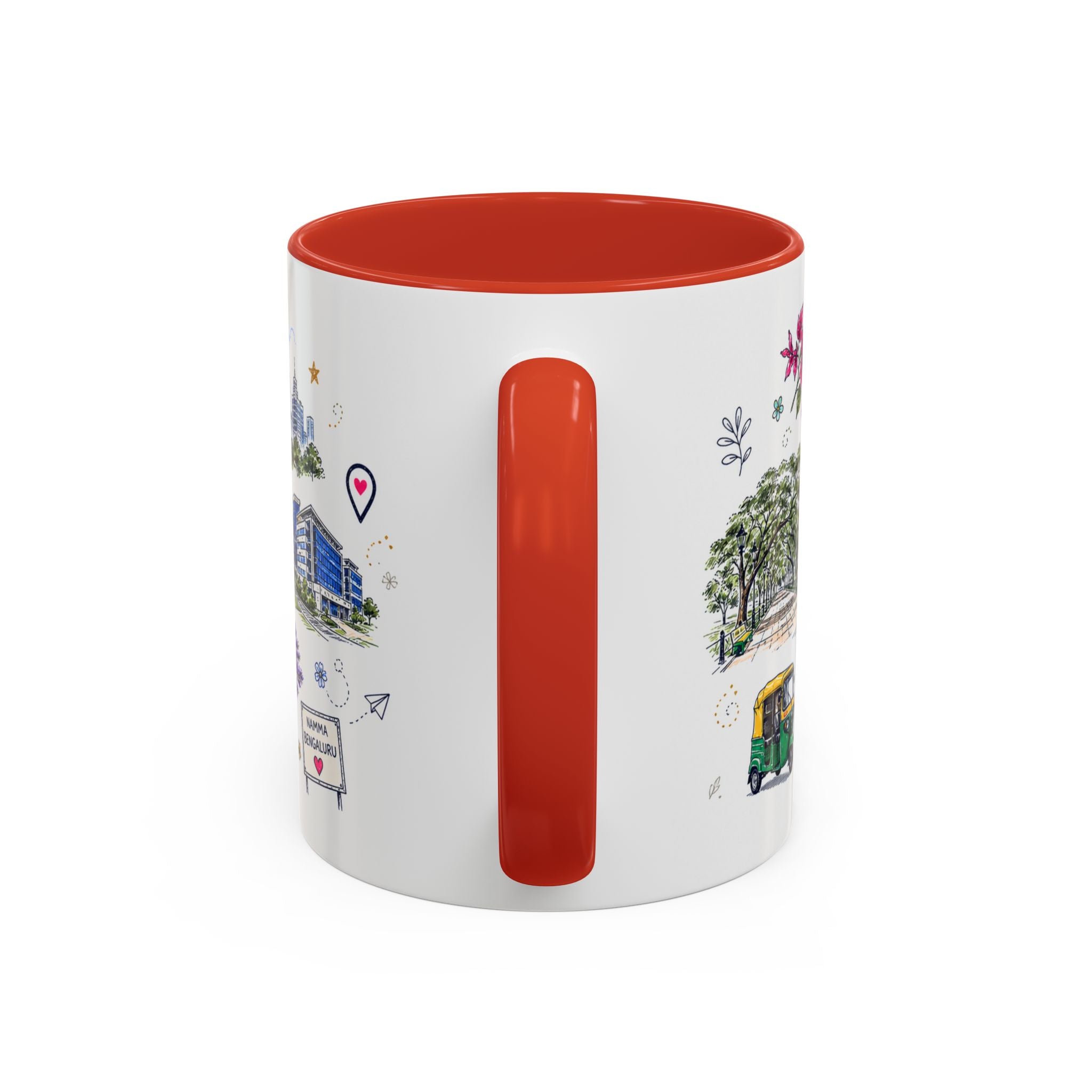 Bangalore Coffee Mug | India Souvenir Travel Gift | Accent Color Ceramic 11oz 15oz