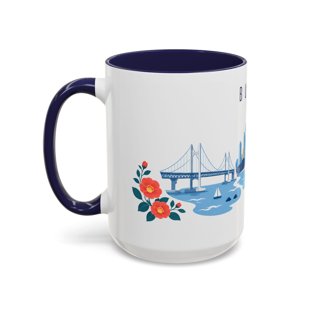 Busan Coffee Mug | South Korea Travel Souvenir | Porcelain Decal City Gift | 11oz 15oz Accent Mug