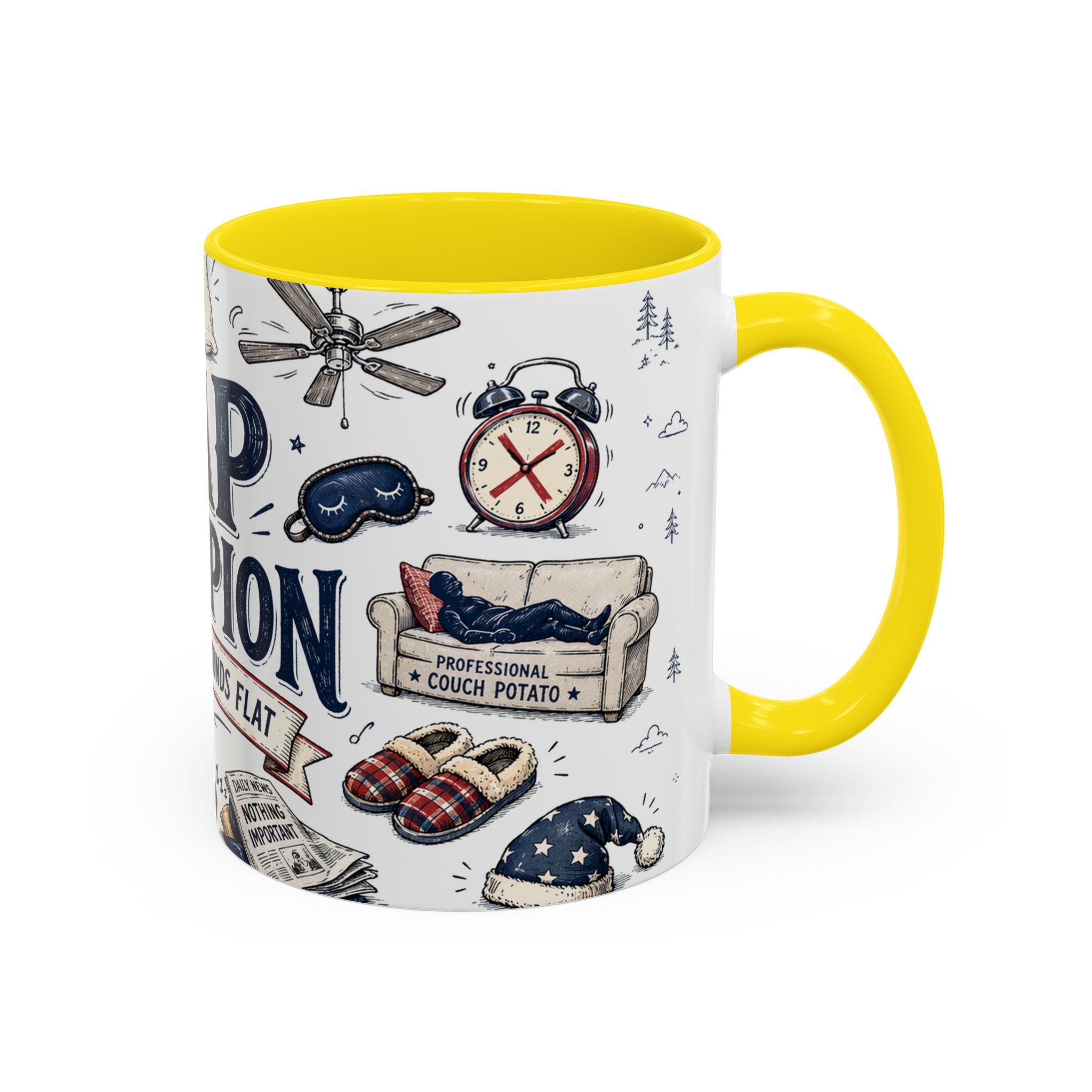 Nap Champion Coffee Mug | Father's Day Gift for Dad | Accent Color Ceramic 11oz 15oz
