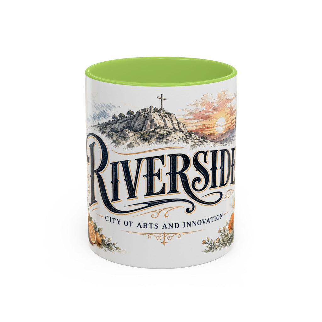 Riverside Coffee Mug | United States Travel Souvenir | Vintage Illustrated City Gift | 11 oz 15 oz Accent Mug