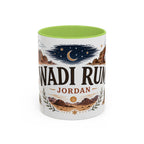 Wadi Rum Coffee Mug | Travel Destination Souvenir Gift | Accent Color Ceramic 11oz 15oz