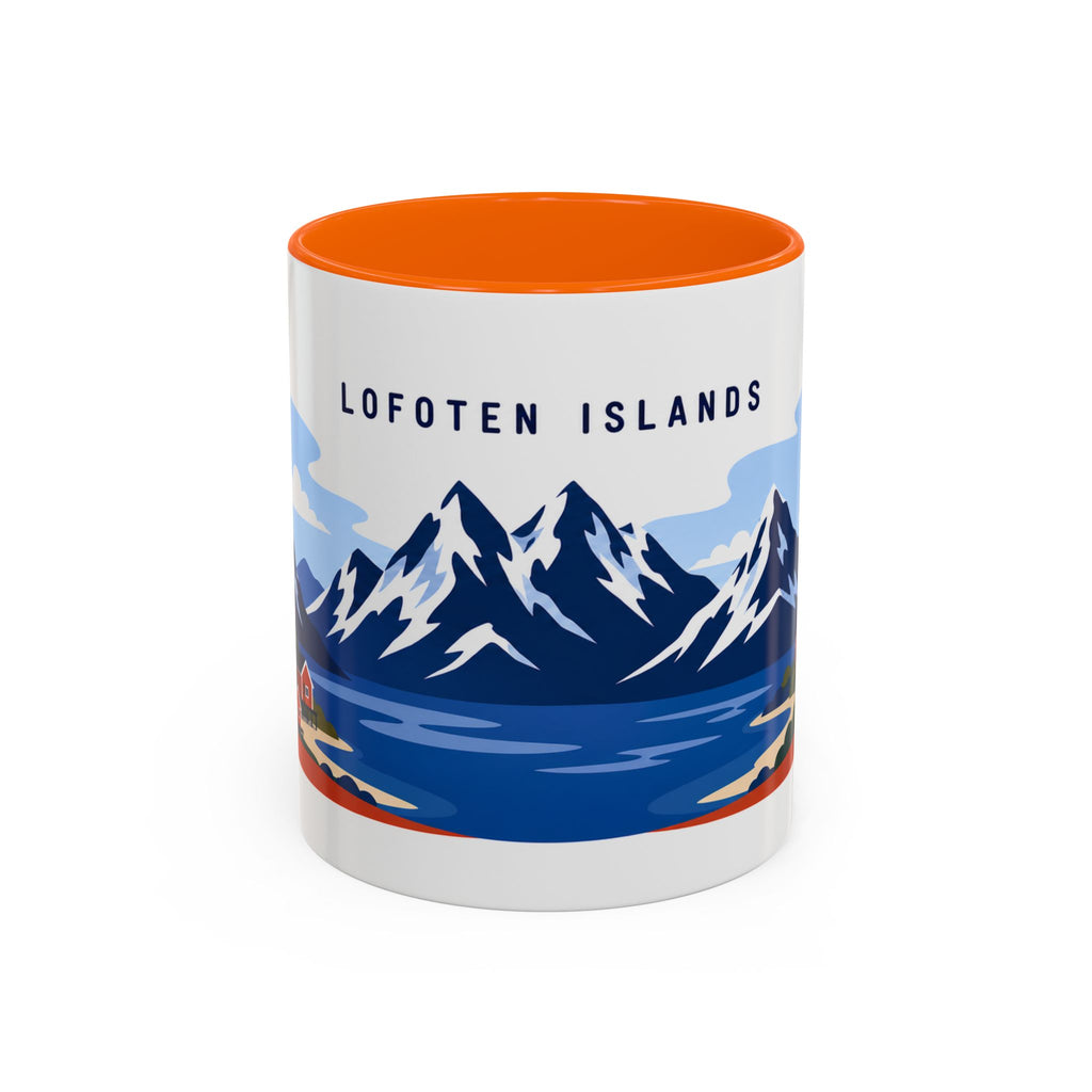 Lofoten Islands Coffee Mug | Travel Destination Souvenir Gift | Accent Color Ceramic 11oz 15oz