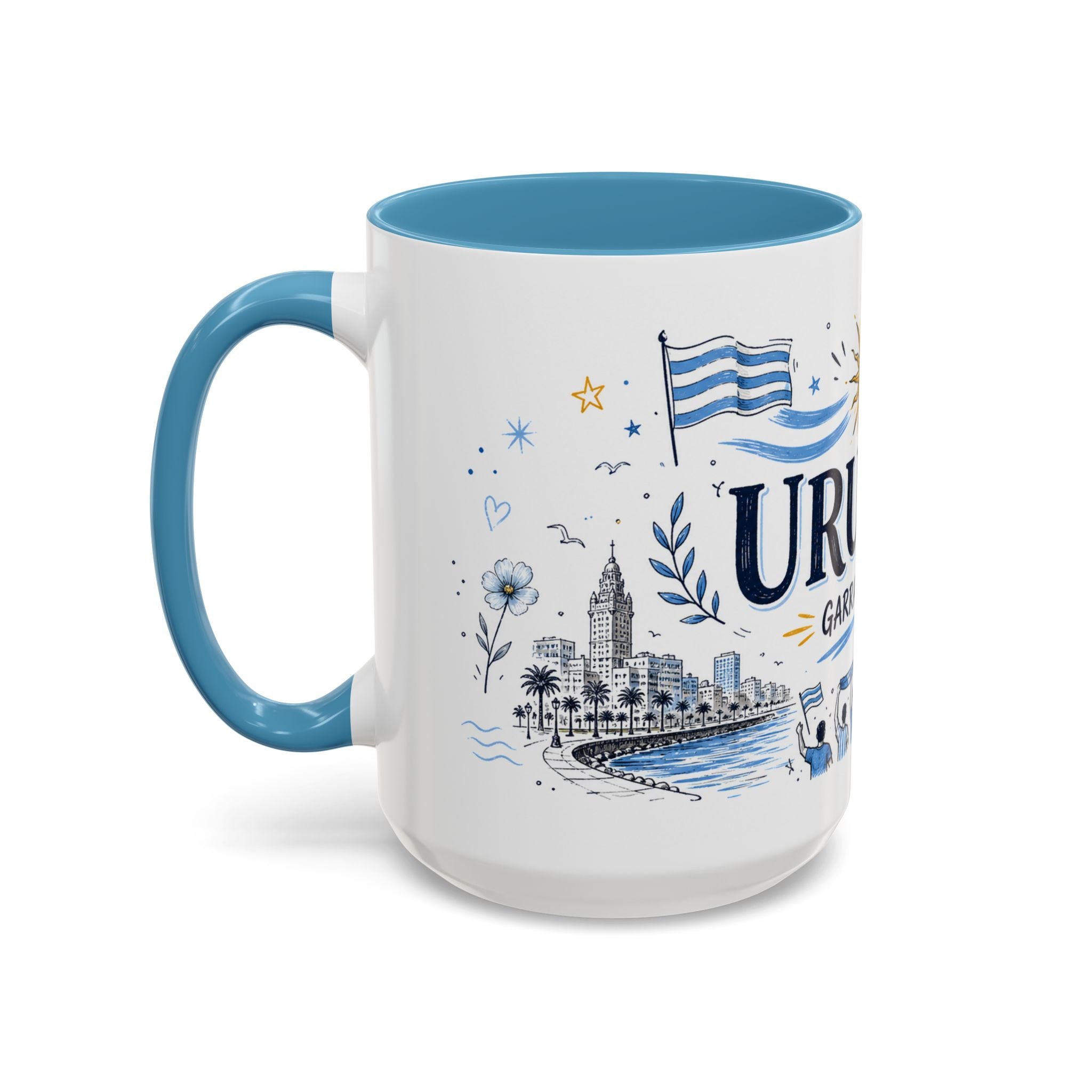 Uruguay Soccer Coffee Mug | World Cup Fan Gift | Accent Color Ceramic 11oz 15oz Match Day Cup