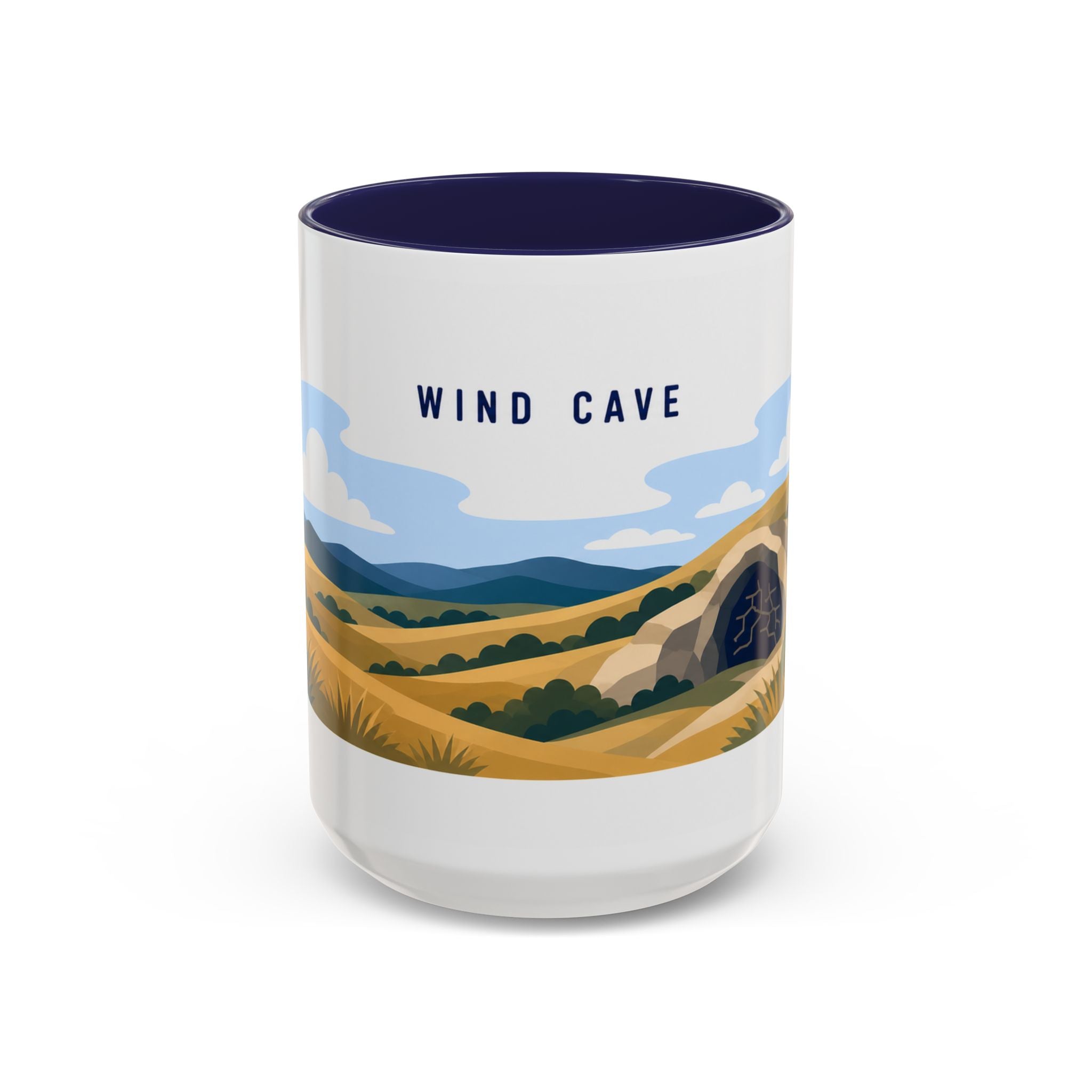 Wind Cave National Park Coffee Mug | Solid Color Block Park Souvenir | 11oz 15oz Accent Mug
