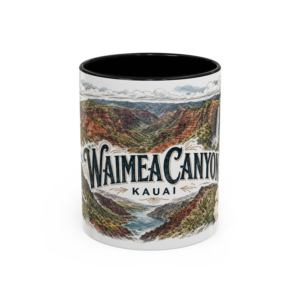 Waimea Canyon Mug, Kauai Travel Souvenir, Bucket List Gift, Accent Ceramic Coffee Mug 11oz 15oz