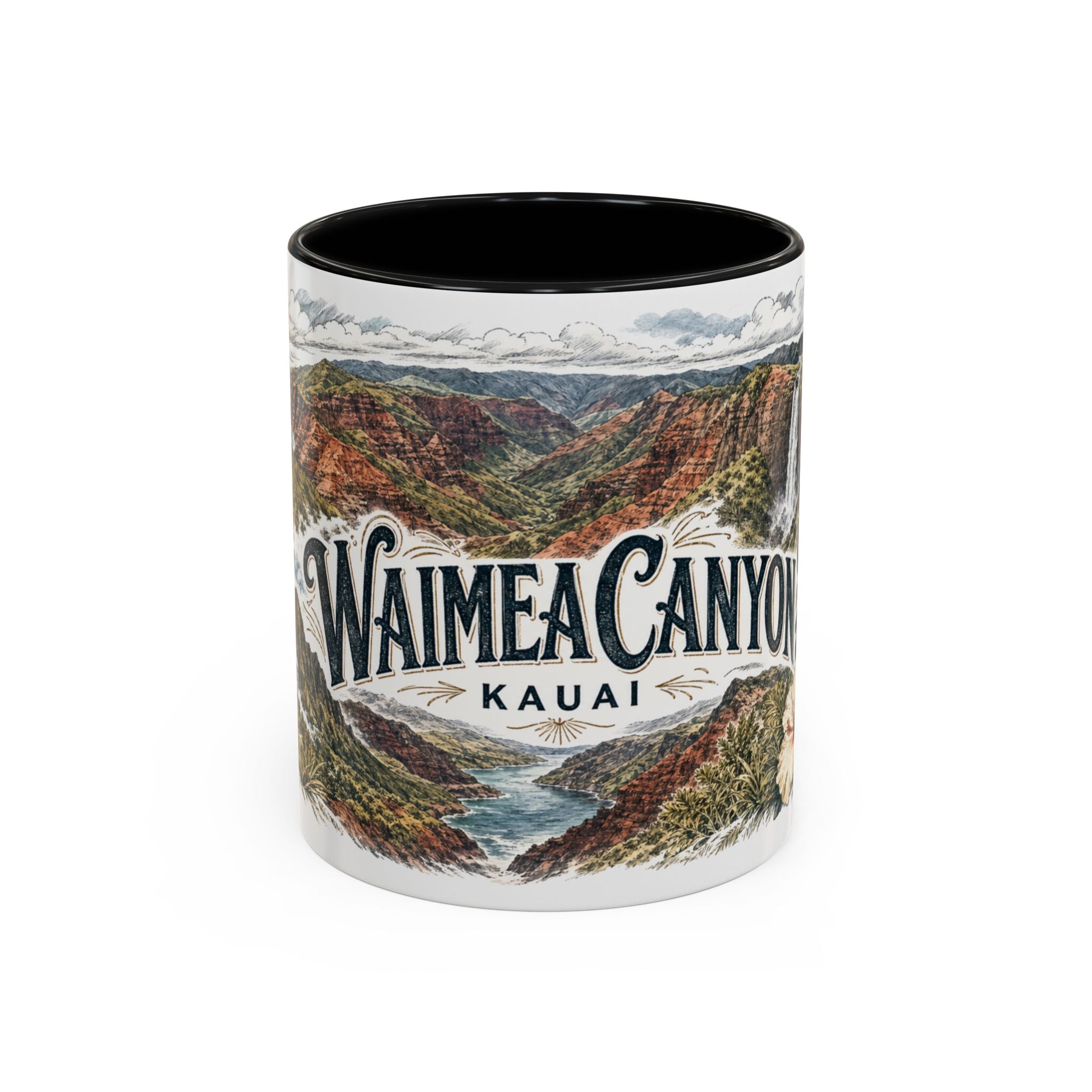 Waimea Canyon Mug, Kauai Travel Souvenir, Bucket List Gift, Accent Ceramic Coffee Mug 11oz 15oz