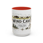 Wind Cave National Park Coffee Mug | South Dakota Cave Bison Prairie Gift | Accent Color Ceramic 11oz 15oz