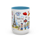 Paris Travel Mug | European City Souvenir Accent Coffee Mug | 11oz 15oz Ceramic Cup