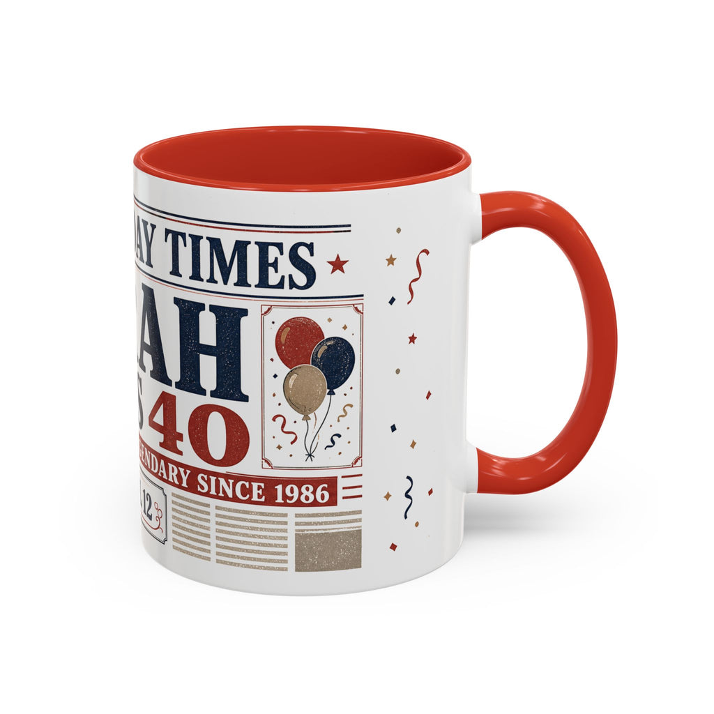 Birthday Newspaper Mug | Custom Name Age Date Gift | The Birthday Times Coffee Cup 11oz 15oz