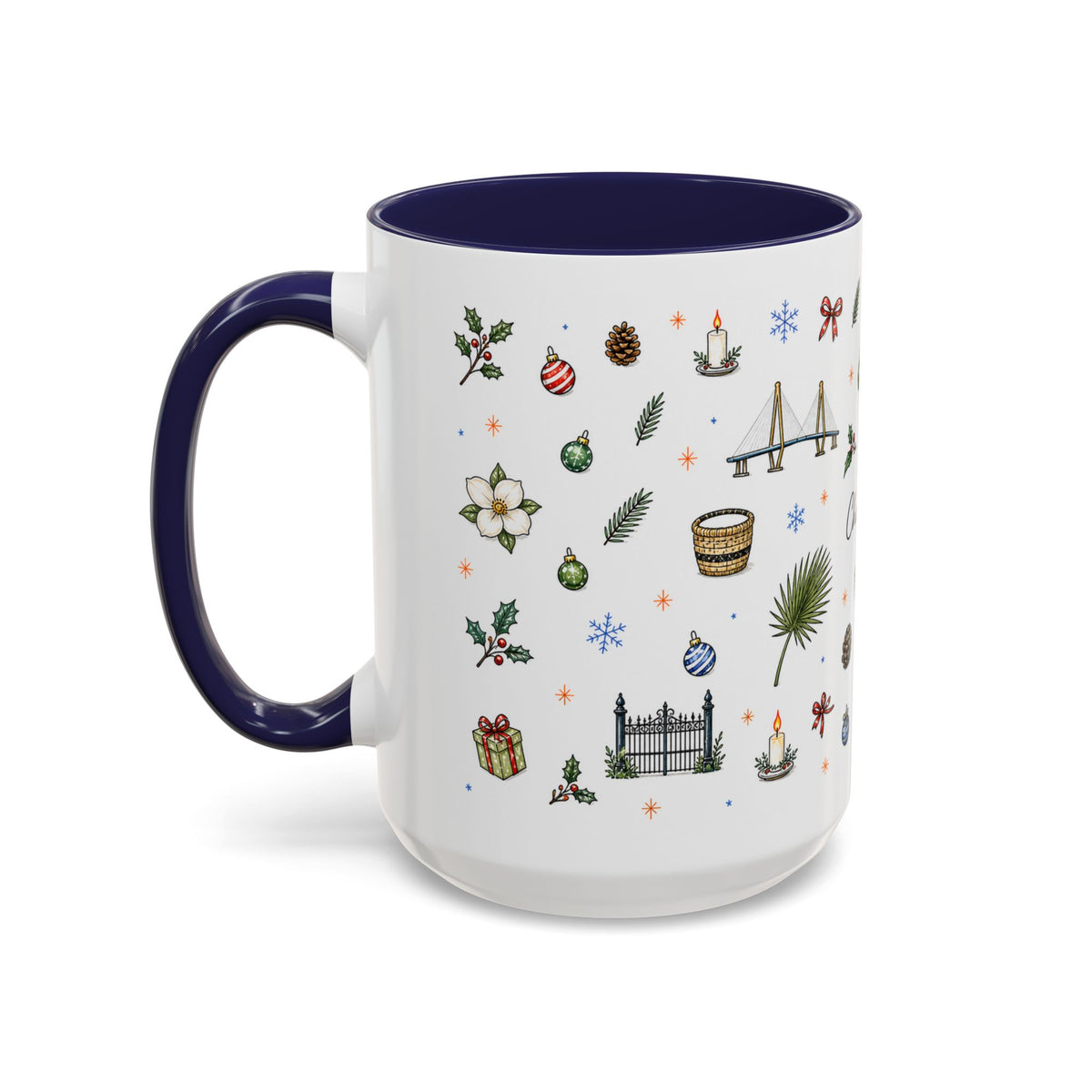 Charleston Christmas Mug | Watercolor City Souvenir, Holiday Travel Gift (11oz/15oz)