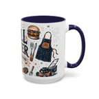 Grill Master Coffee Mug | Father's Day Gift for Dad | Accent Color Ceramic 11oz 15oz