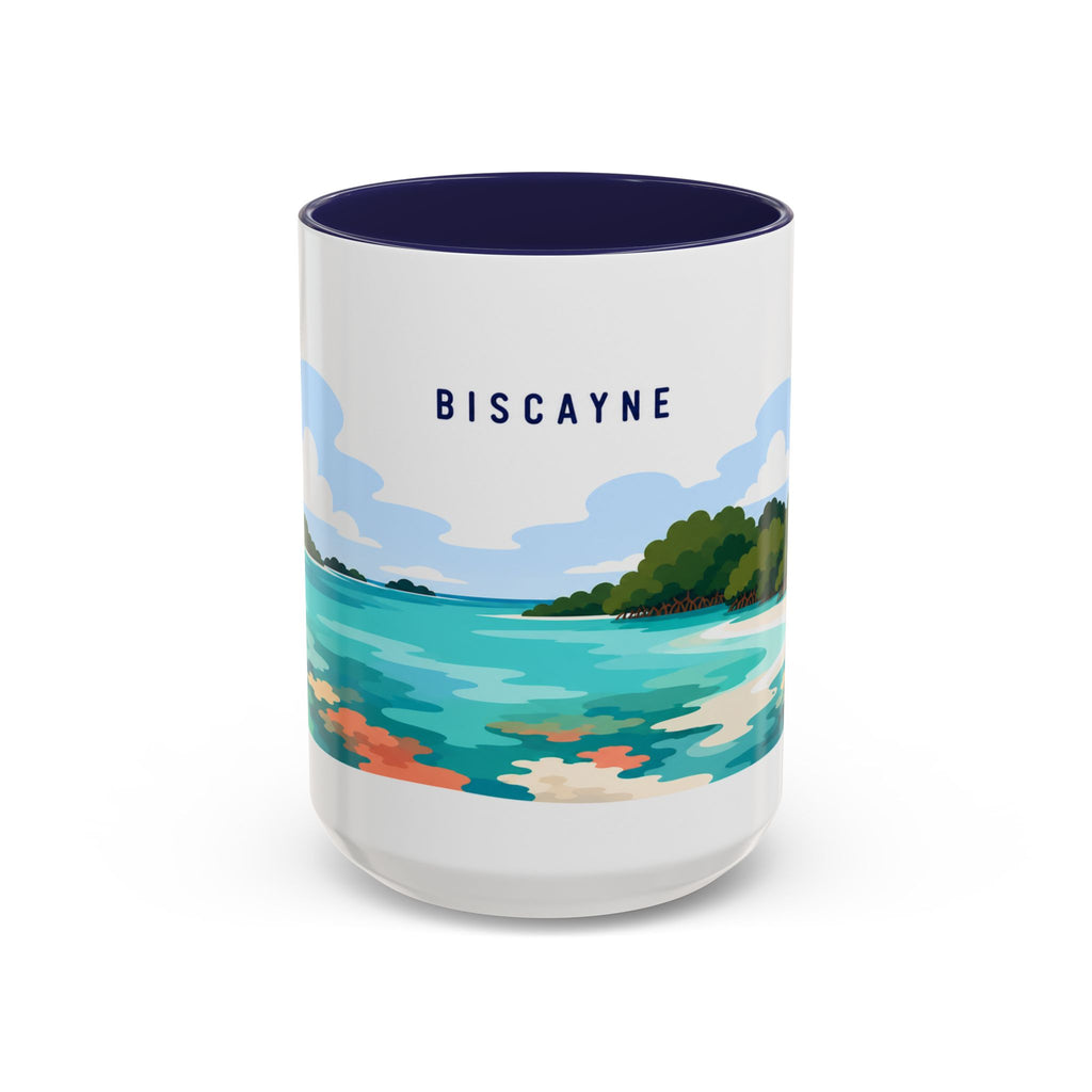 Biscayne National Park Coffee Mug | Solid Color Block Park Souvenir | 11oz 15oz Accent Mug