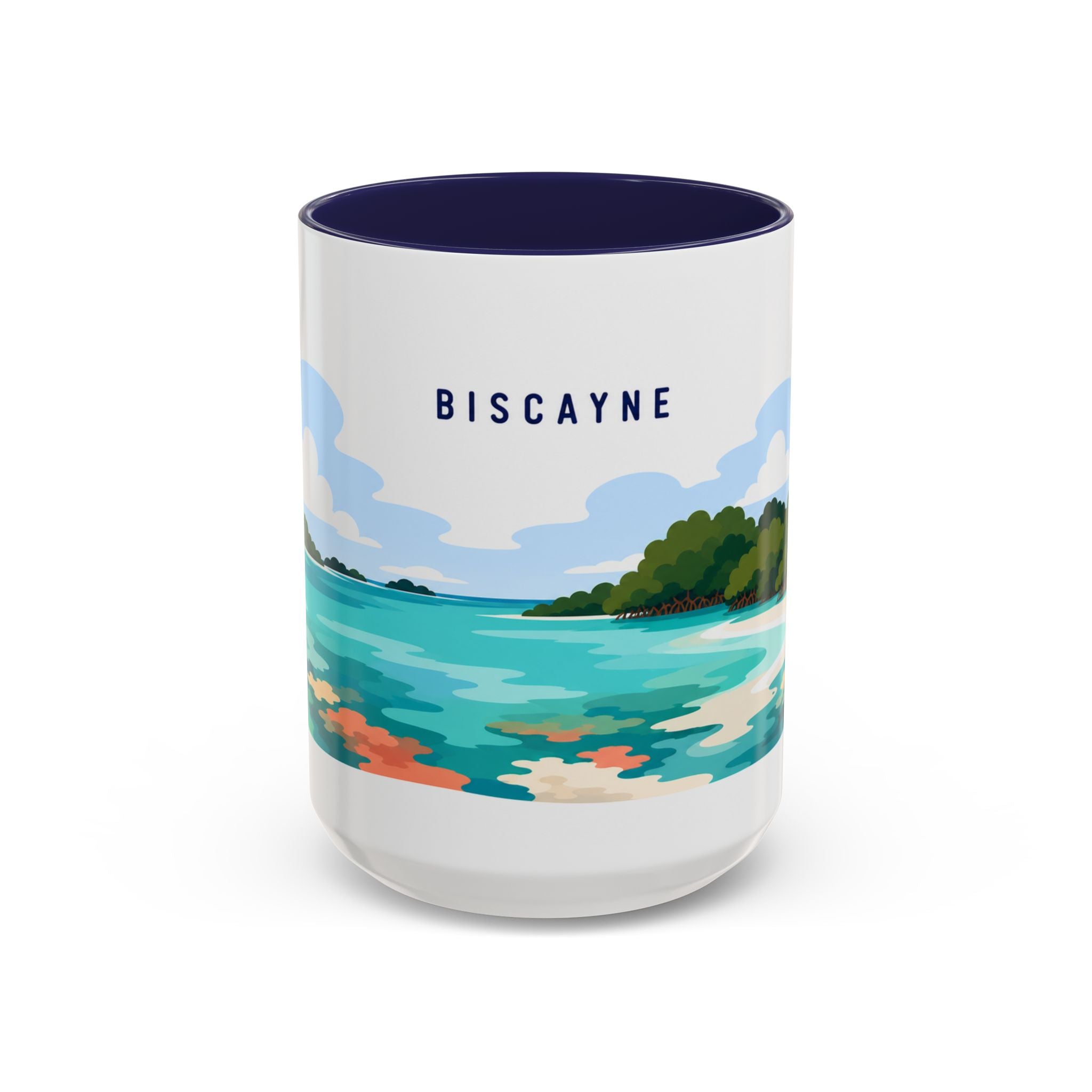 Biscayne National Park Coffee Mug | Solid Color Block Park Souvenir | 11oz 15oz Accent Mug
