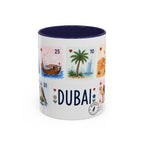 Dubai Coffee Mug | Postage Stamp Collage Mug | Travel Souvenir Accent Cup 11oz 15oz