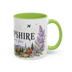 New Hampshire State Map Mug | Botanical Accents, Mountain Landscape Coffee Cup