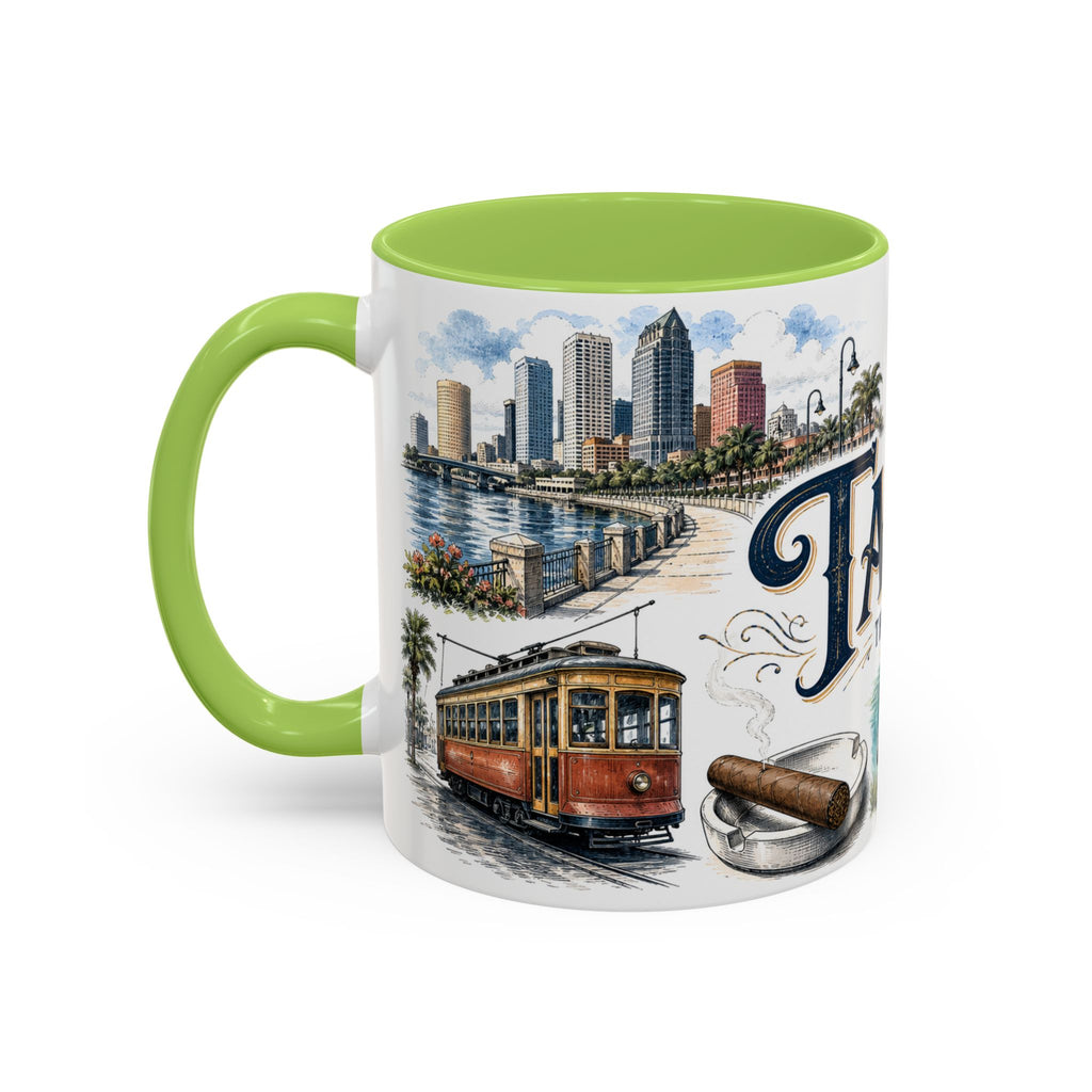 Tampa Coffee Mug | United States Travel Souvenir | Vintage Illustrated City Gift | 11 oz 15 oz Accent Mug