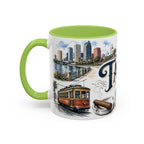 Tampa Coffee Mug | United States Travel Souvenir | Vintage Illustrated City Gift | 11 oz 15 oz Accent Mug