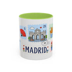 Madrid Coffee Mug | Postage Stamp Collage Mug | Travel Souvenir Accent Cup 11oz 15oz