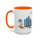 Abu Dhabi Coffee Mug | United Arab Emirates Travel Souvenir | Porcelain Decal City Gift | 11oz 15oz Accent Mug