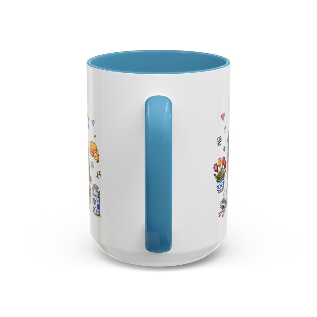 Volendam Illustrated Travel Mug | Netherlands Souvenir Accent Coffee Mug | 11oz 15oz Ceramic Cup