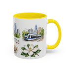 Charlotte Illustrated Travel Mug | City Souvenir Accent Coffee Mug | 11oz 15oz Ceramic Cup