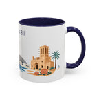 Abu Dhabi Coffee Mug | United Arab Emirates Travel Souvenir | Porcelain Decal City Gift | 11oz 15oz Accent Mug